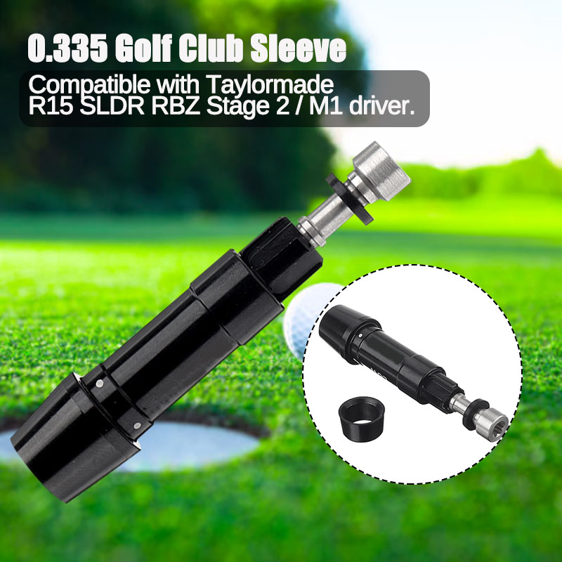 Sleeve Black 0.335 Caliber Golf Sleeve Club Cover Connector Adapter with Rubber Sleeve