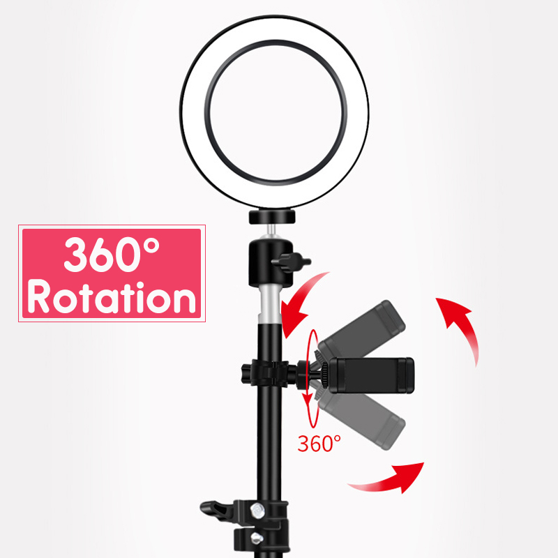 5500K 72 LED Ring Light Round Selfie Camera Video Makeup Mirror Light Lamp Light W/Holder