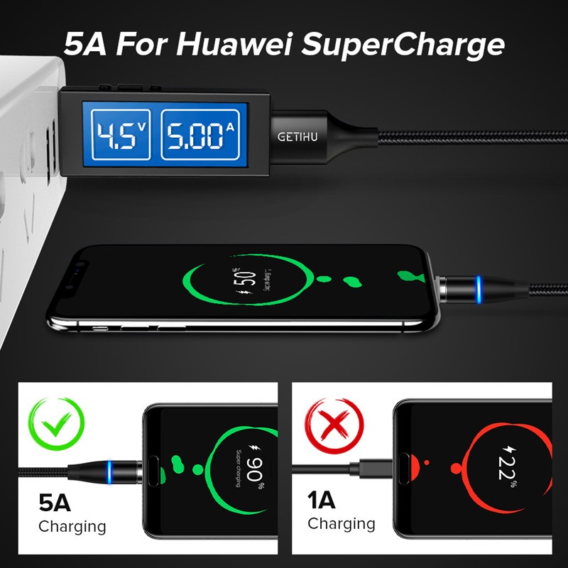 Bakeey 5A Type C Micro USB Magnetic Fast Charging Data Cable For Huawei P30 Pro Mate 30 Mi9 9Pro S10+ Note10