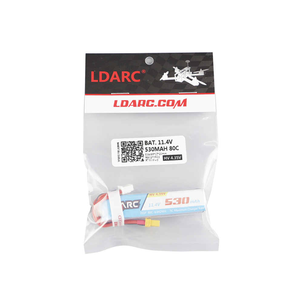 LDARC 11.4V 530mAh 80C 3S Lipo Battery Electric Quantity Prompt For 90GTI - Photo: 5