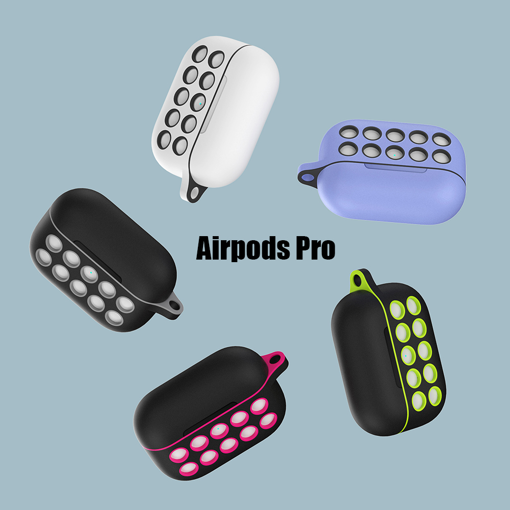 Bakeey Luxury Silicone Shockproof Dirtproof Earphone Storage Case with Keychain for Apple Airpods Pro 2019