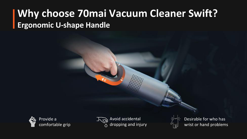 70mai Portable Wireless Car Vacuum Cleaner Handheld Electric Suction Mini Auto Car Interior Dust Collector
