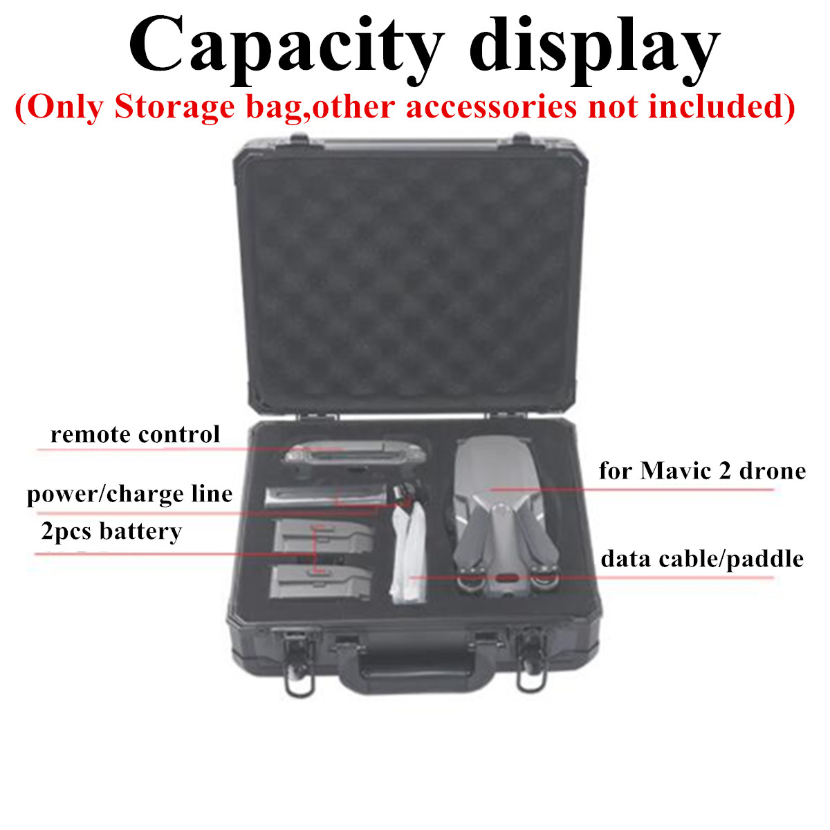 Portable Aluminum Waterproof Case Suitcase Safety Storage Box For DJI MAVIC 2 - Photo: 5