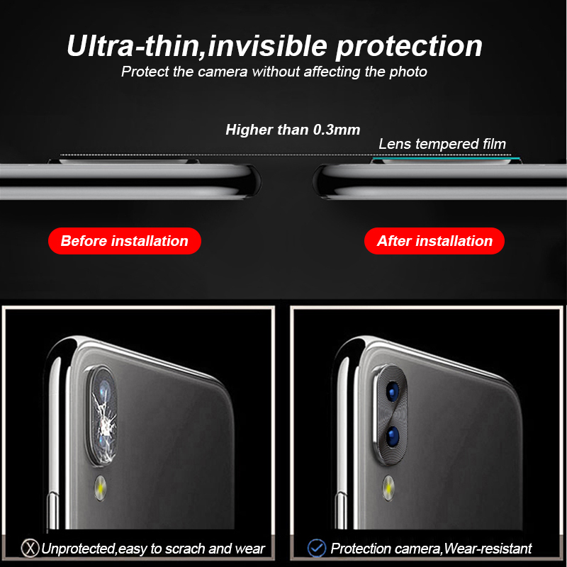Bakeey Anti-scratch Metal Circle Ring Phone Camera Lens Protector for Xiaomi Redmi Note 8 Pro Non-original