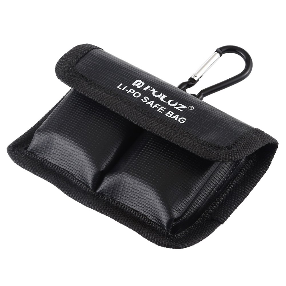 PULUZ Lithium Battery Explosion-proof Safety Protection Storage Bag with Carabiner for GoPro / DJI OSMO ACTION Camera Battery - Photo: 2
