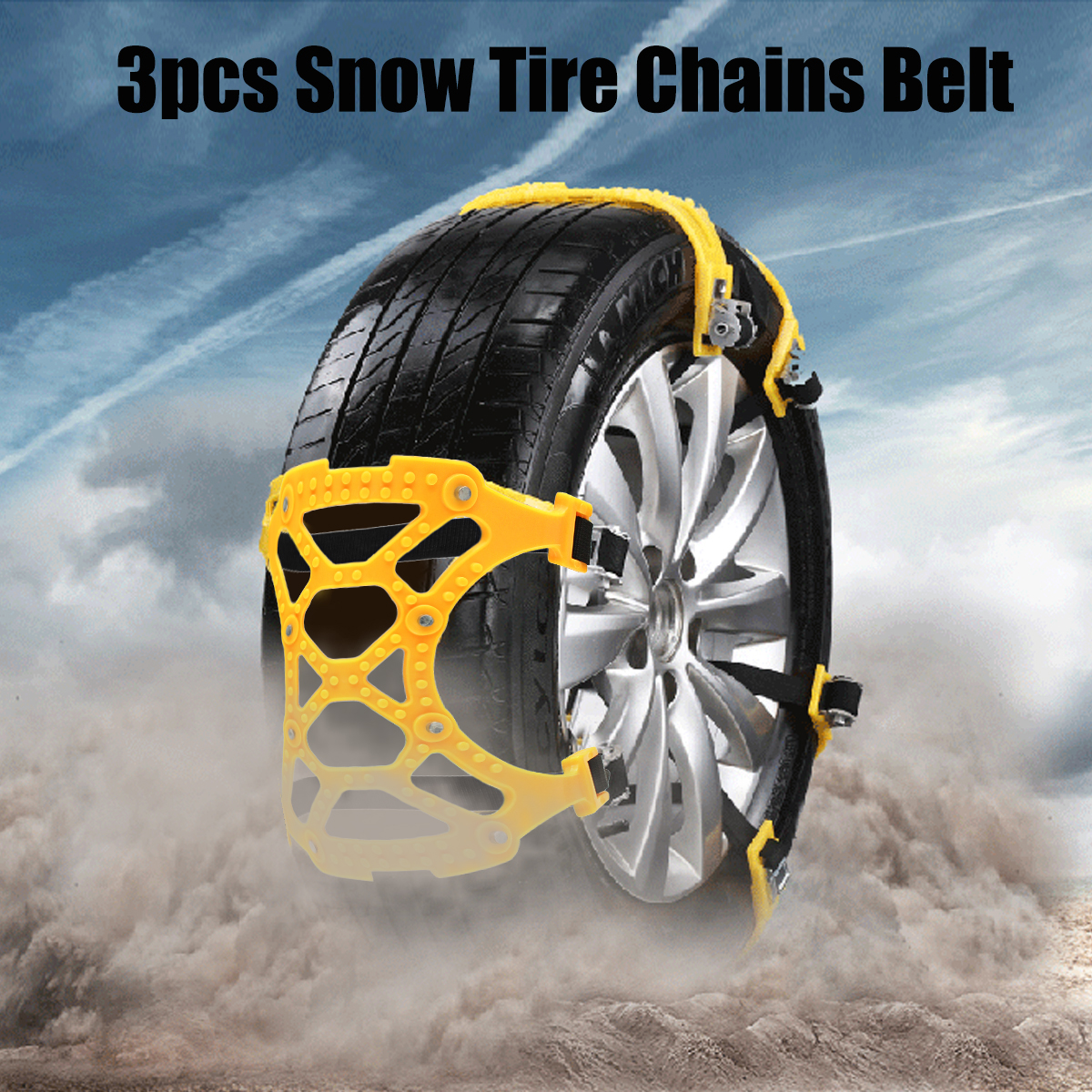 3PCS TPU Car Tire Snow Chain Wheel Tyre Anti-skid Belt Safety Chain