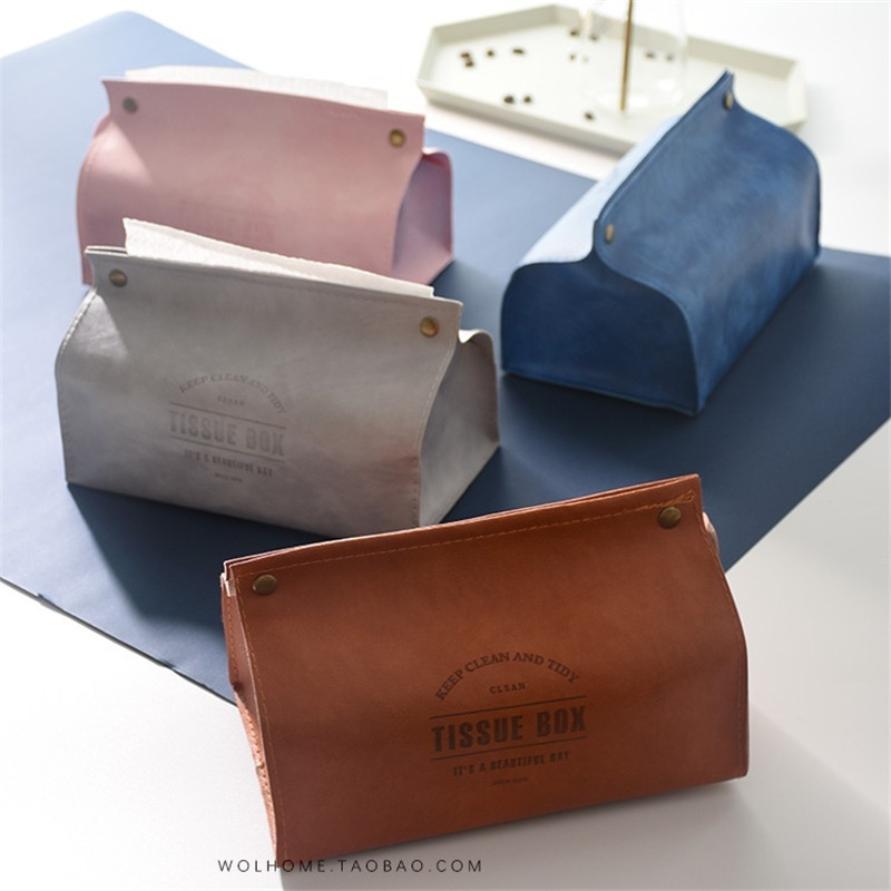 Leather Tissue Holder Print Design Multi-color Paper Box Car Bedroom Living Room Household Towel Boxes