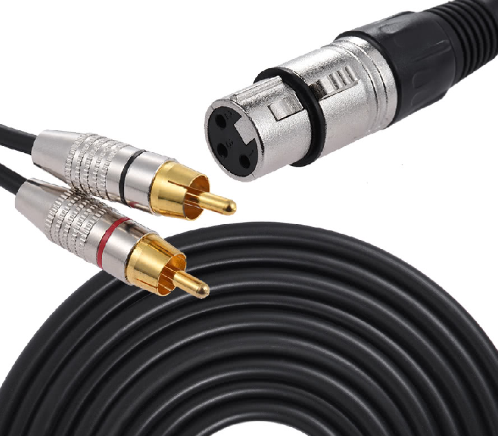 Dual RCA Male to XLR Female Plug Stereo Audio Cable for Microphone Audio Mixer Speaker Amplifiers 