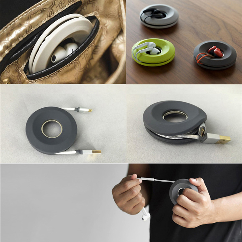 Bakeey Multi-function Creative Magnet Silicone Earphone Wire USB Cable Bobbin Winder Wire Organizer