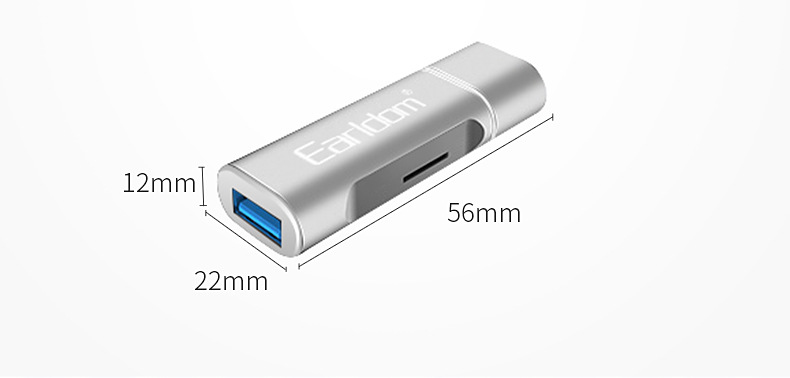Earldom Card Reader Multifunctional OTG USB 2.0 /USB B/TF Port With Up To 64GB Data Reading For Laptop Phone PC