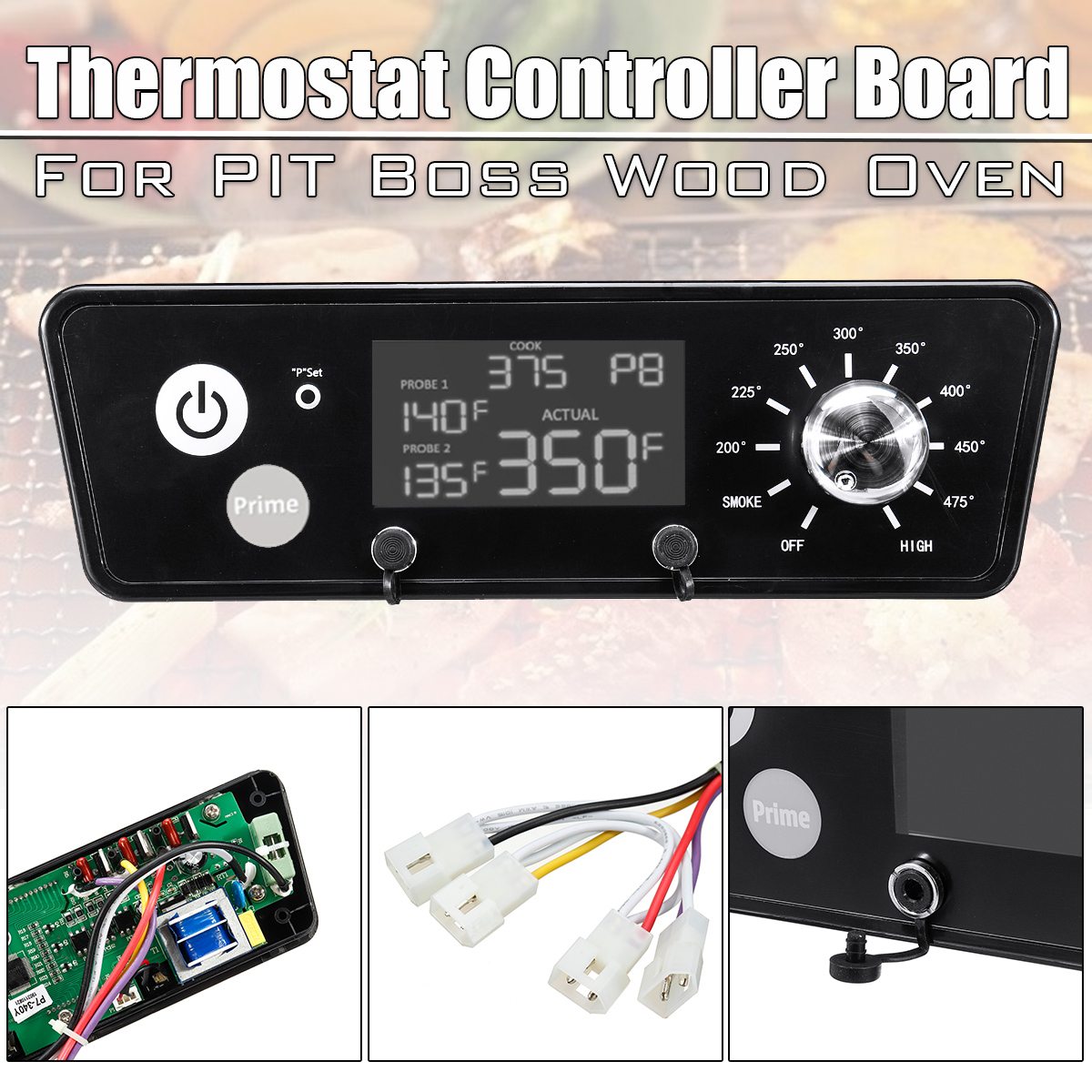 120V P7-340 Digital Thermometer Thermostat Controller Board LCD Display  For PIT Boss Wood Oven