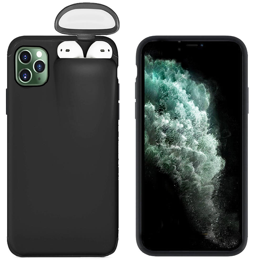 Bakeey Multifunction Creative 2 in 1 Anti-scratch Shockproof Matte PC Protective Case for iPhone 11 Pro 5.8 inch & Apple Airpods 1/2