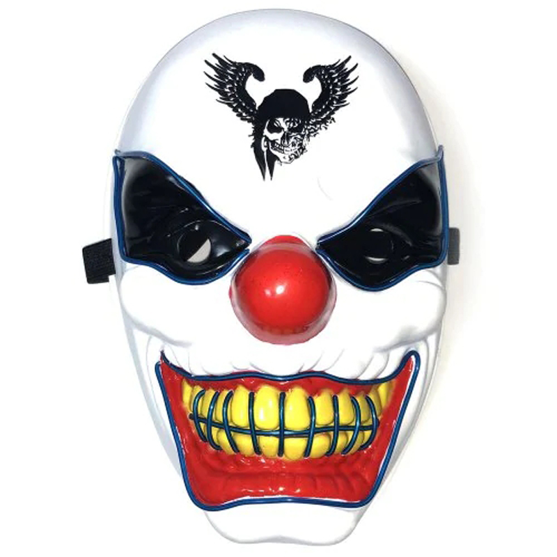 Halloween Clown LED Glow Mask Festival Supplies Props Scary El Lighting Mask for Decoration