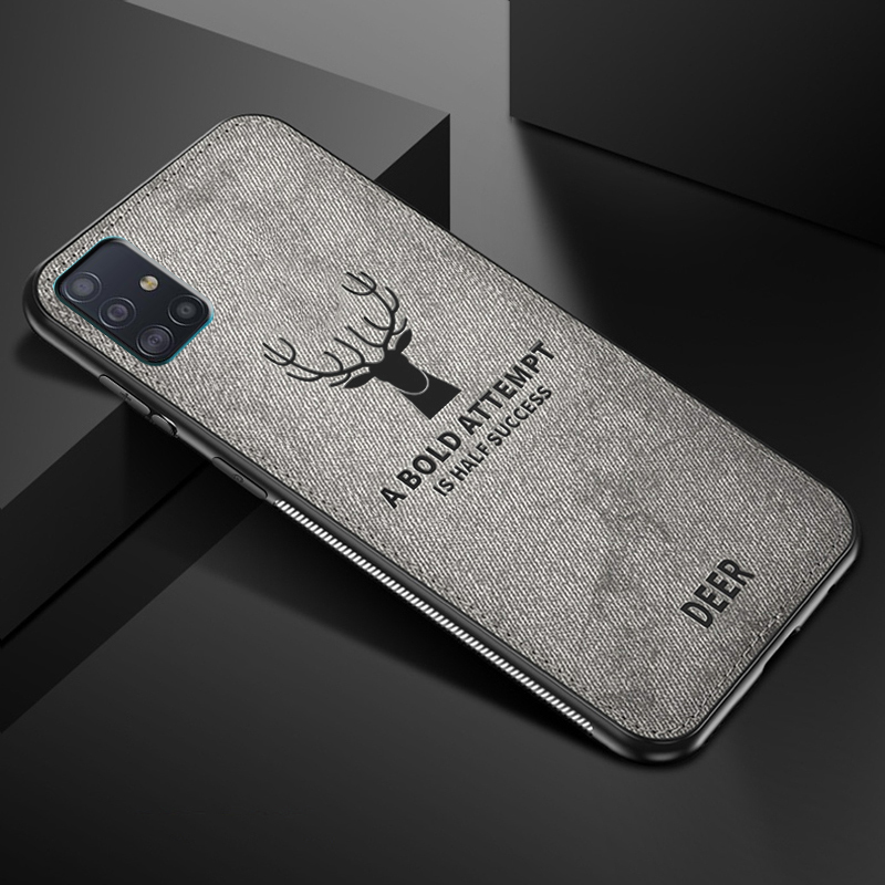 BAKEEY Deer Classic Canvas Cloth Shockproof TPU Protective Case for Samsung Galaxy S20