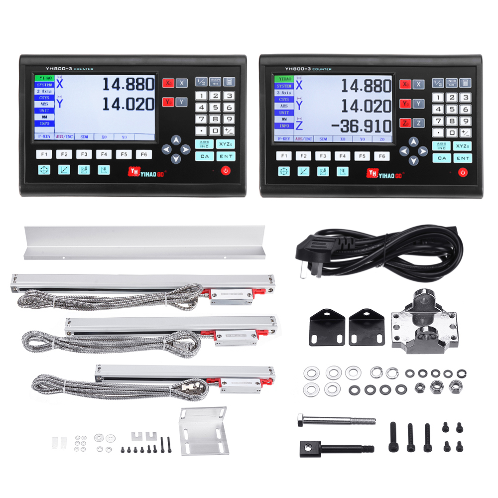 YIHAOGD YH LCD 2/3 Axis Grating CNC Milling Digital Readout Display DRO / KA300 5μm TTL 70-970mm Electronic Linear Scale Encoders Lathe Tool
