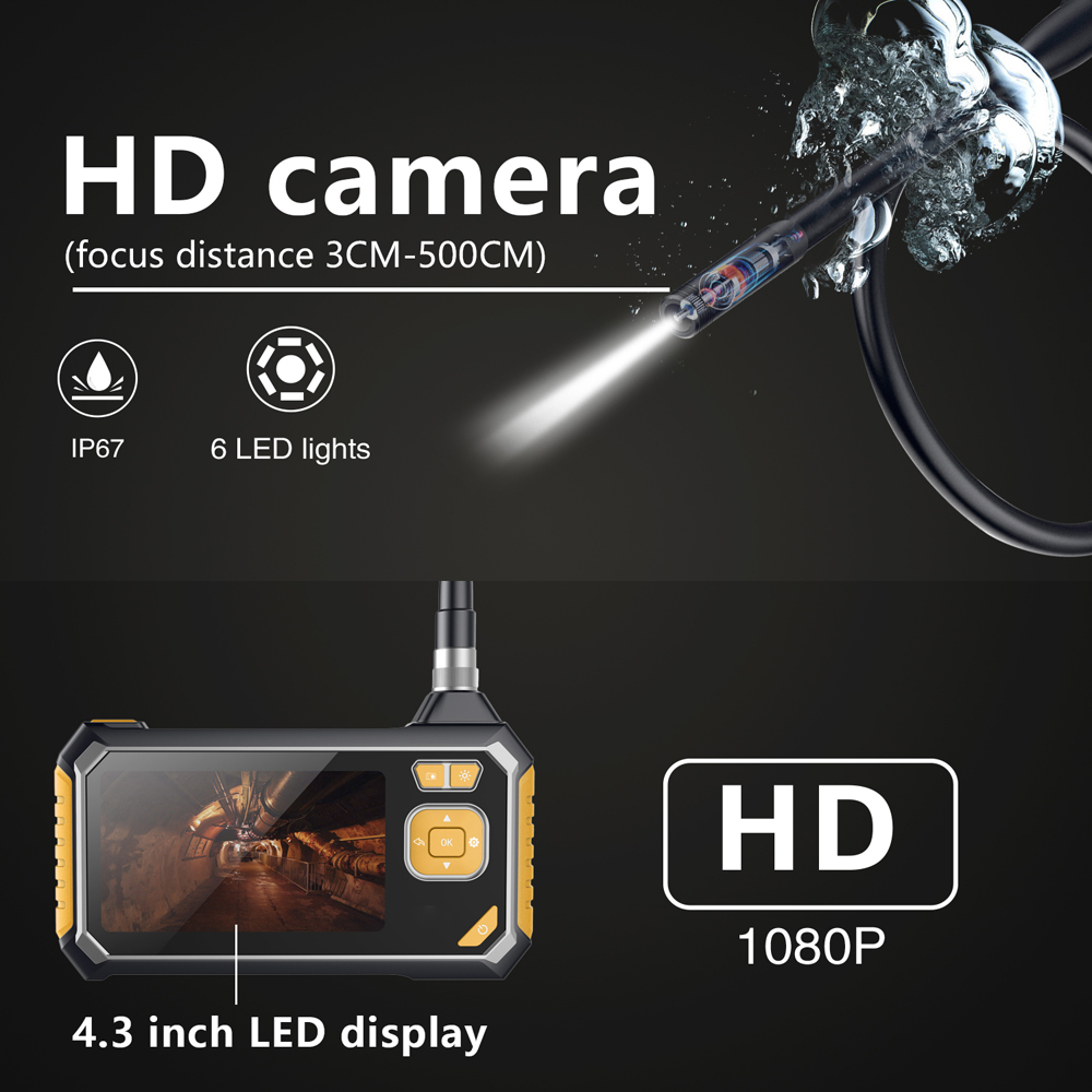 Inskam113 4.3-LCD Ecrã a Cores 8mm 1080P Handheld Home Endoscópios Industriais com 6 LED para Samsung Xiaomi Huawei