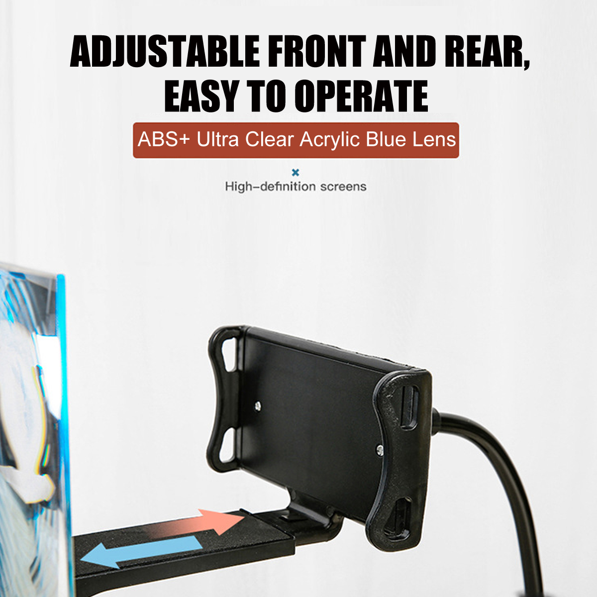 12'' Folding Mobile Phone Screen Magnifier 3D HD Screen Amplifier Stand Bracket