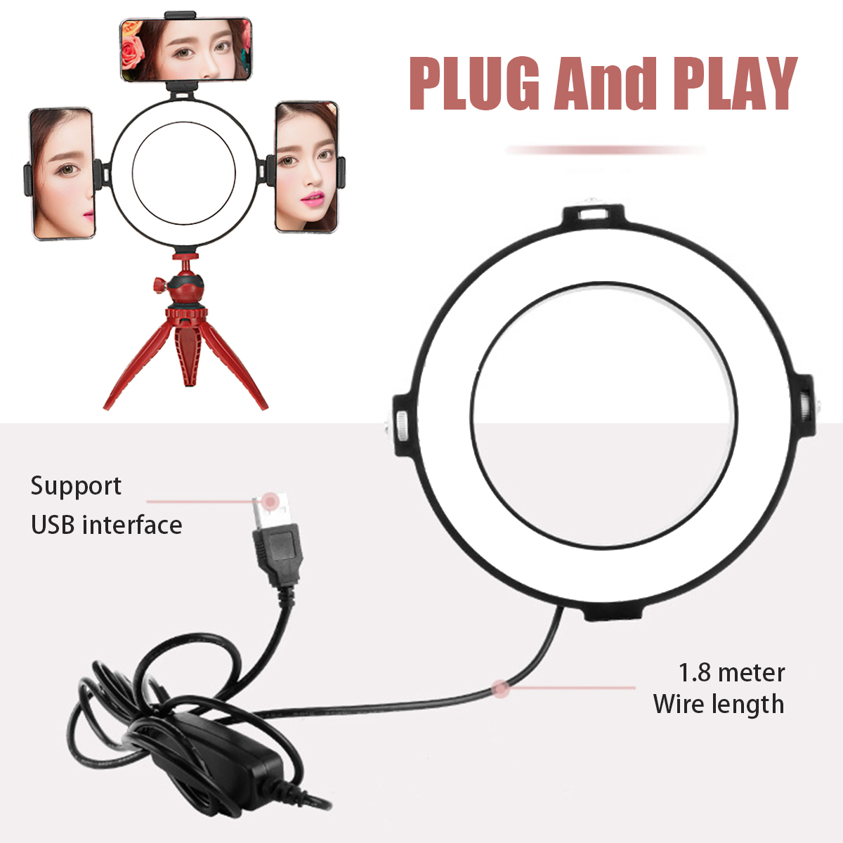 LED Ring Light Studio Photo Video Dimmable Lamp