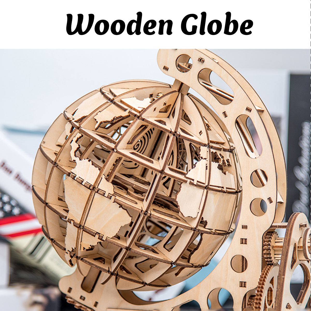 Wooden Pendulum Globe Model Ornaments Assemble Toys - Photo: 4