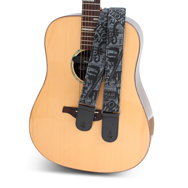 Flanger Electric Acoustic Guitar Strap Vintage National Style PU Leather Strap with Guitar Pick Holder - Photo: 12