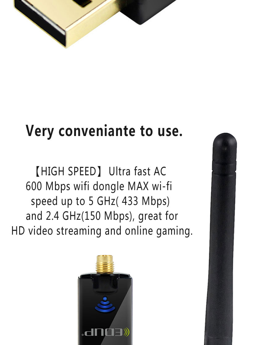 EDUP USB Wireless Wifi Adapter 600mbps 802.11ac/n/a/g USB Ethernet Adapter Network Card WIFI Receiver For Laptop Win Mac