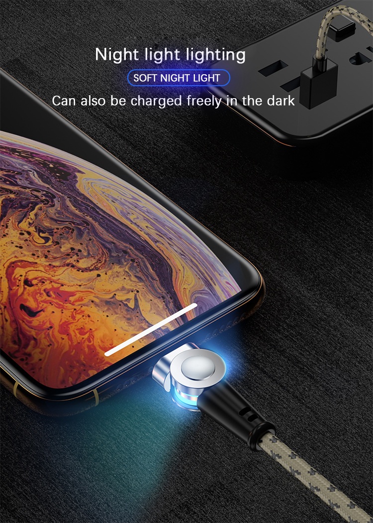 Bakeey 3A Type C Micro USB LED Light 180° Rotation Fast Charging Magnetic Data Cable For Huawei P30 P[ro Mate 30 Mi9 9Pro 7A 6Pro