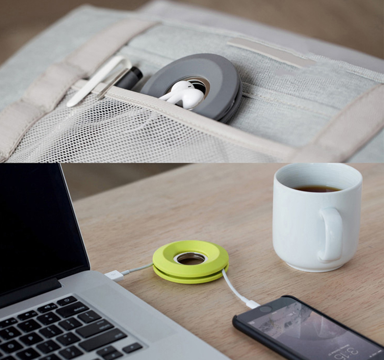 Bakeey Multi-function Creative Magnet Silicone Earphone Wire USB Cable Bobbin Winder Wire Organizer
