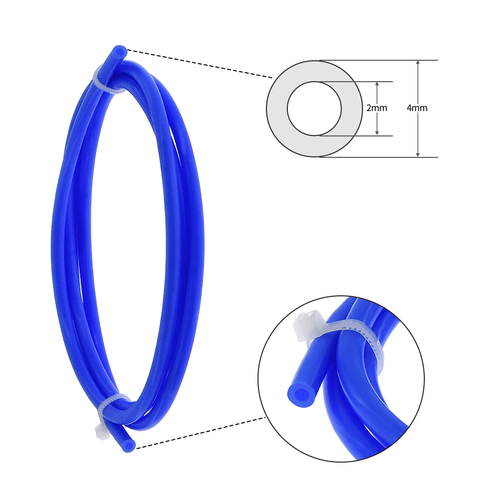 TWO TREES® 3PCS 1Meters Blue PTFE Tube + 3 PC4-M6 Pneumatic Connector + 3 PC4-M10 Connectors for 3D Printer 1.75mm Filament