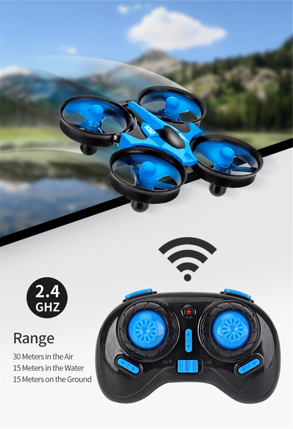 JJRC H36F Terzetto 1/20 2.4G 3 In 1 RC Boat Vehicle Flying Drone Land Driving RTR Model