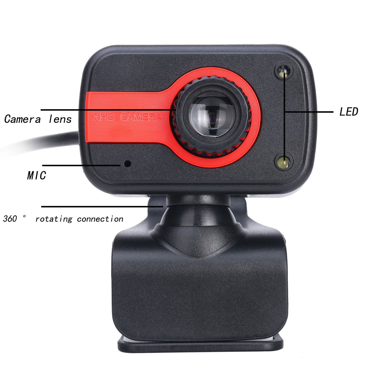 USB Laptop Camera 360-degree 500W Pixels 480P HD ResolutionWith Microphone for Notebook