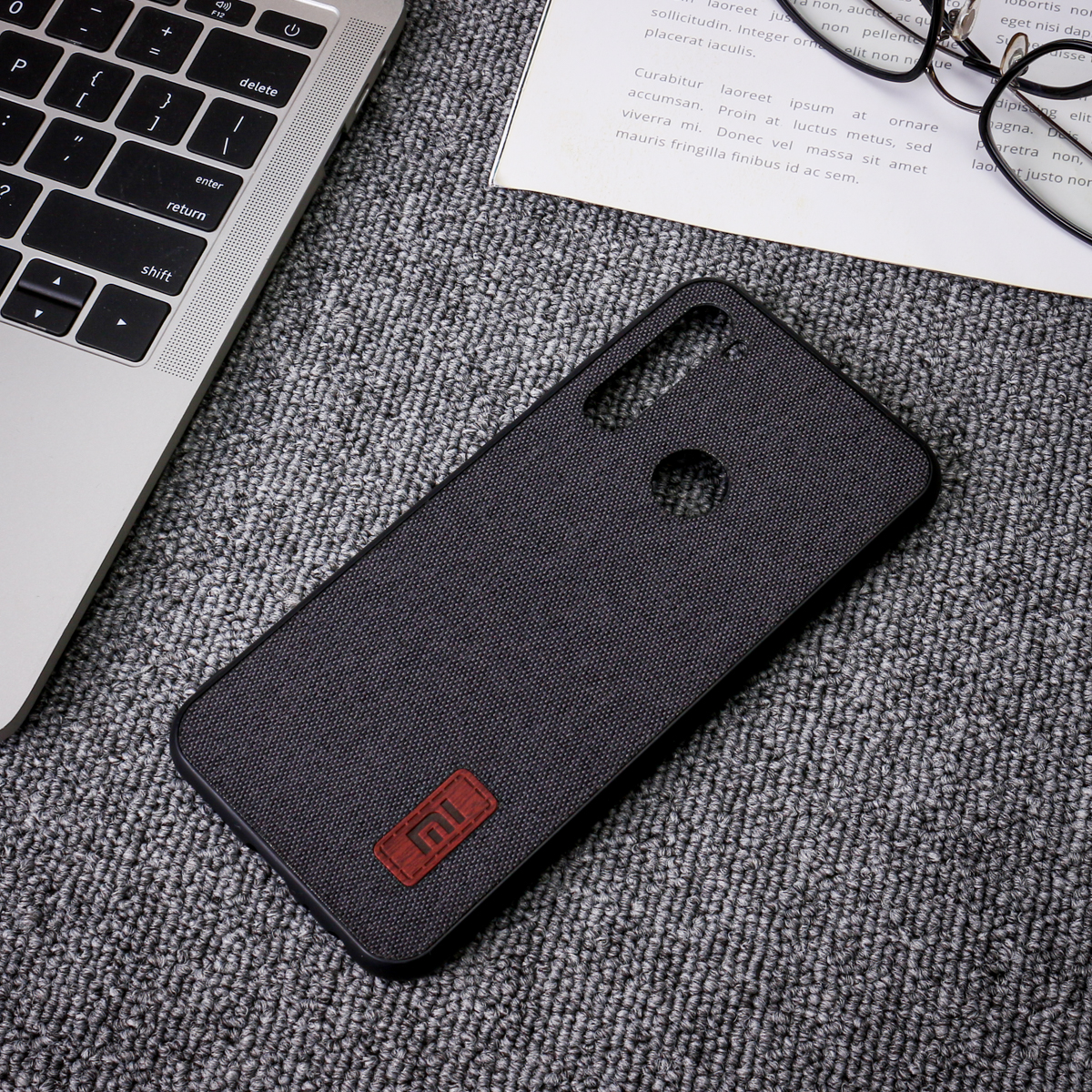Bakeey Luxury Fabric Splice Soft Silicone Edge Shockproof Protective Case For Xiaomi Redmi Note 8T