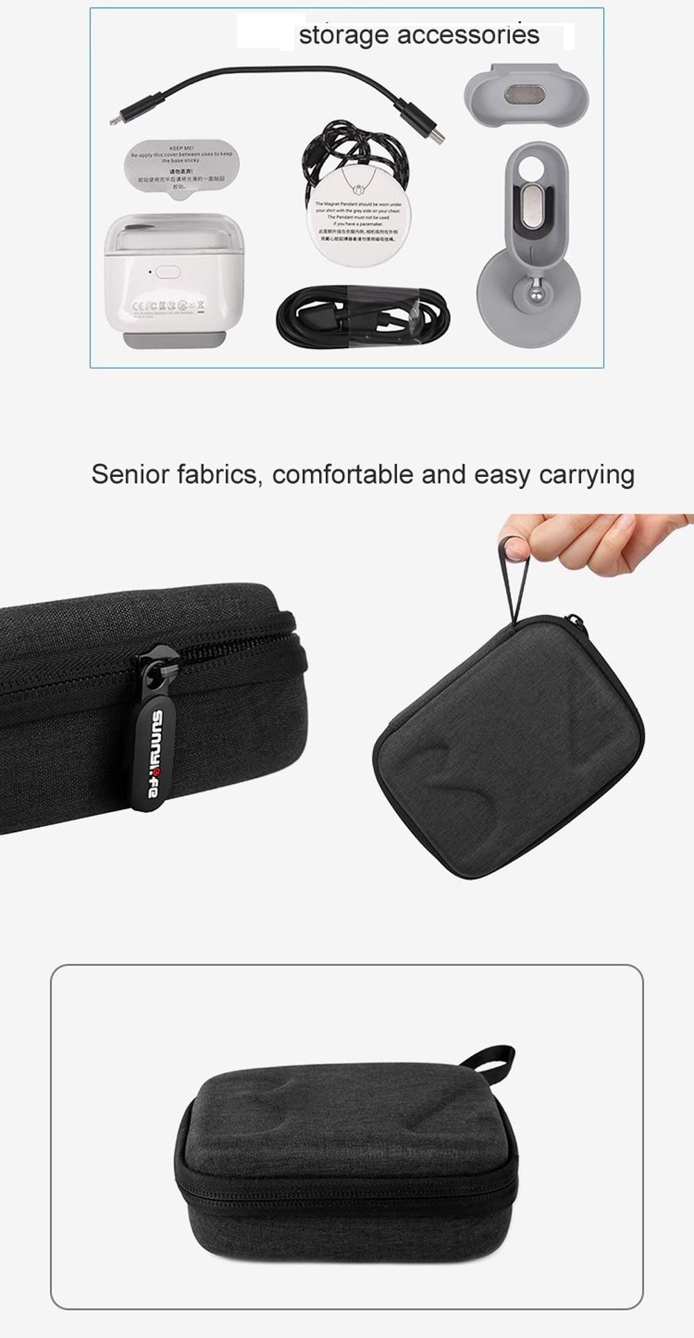 Sunnylife Camera Mini Portable Clutch Bag Storage Bag Carrying Case for for Insta360 Camera - Photo: 2