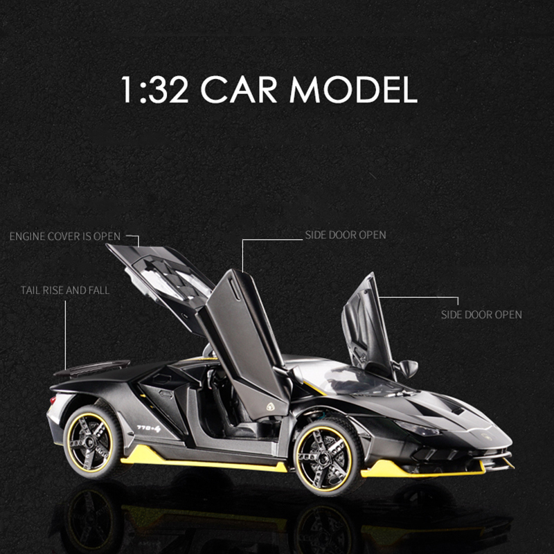 1:32 Alloy Centenario LP770 Multicolor Super Racing Car with Sound Light Diecast Model Toy for Children Gift - Photo: 3