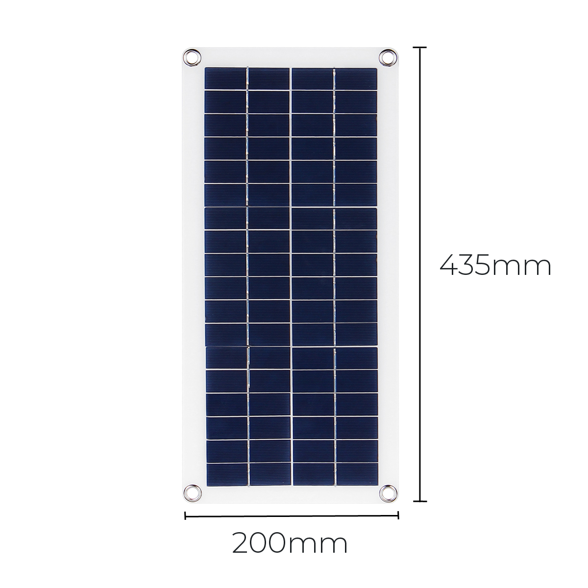 15W 18V 435×200×2.5mm Polysilicon Solar Panel for RV Roof Boat