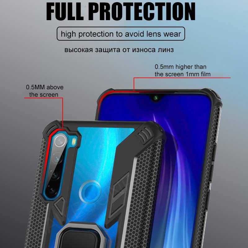 Bakeey Armor Shockproof Ring Holder Hard PC Protective Case For Xiaomi Redmi Note 8 Non-original