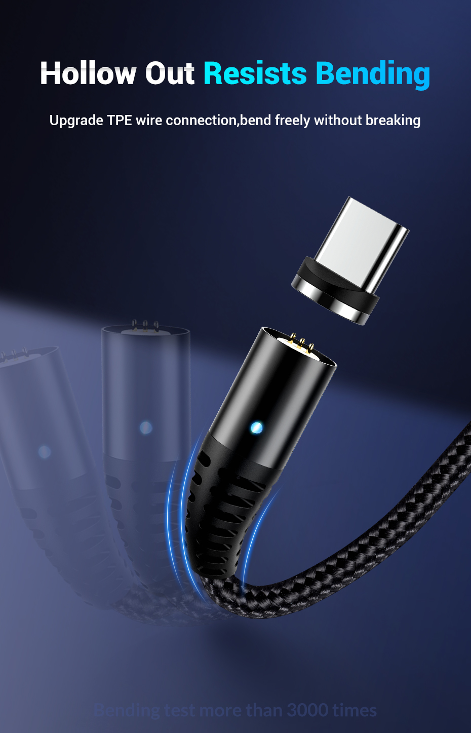 TOPK 5A Micro USB Type C LED Indicator Light Magnetic Fast Charging Data Cable For Huawei P30 Mate 30 9 Pro 7A 6Pro OUKITEL Y4800