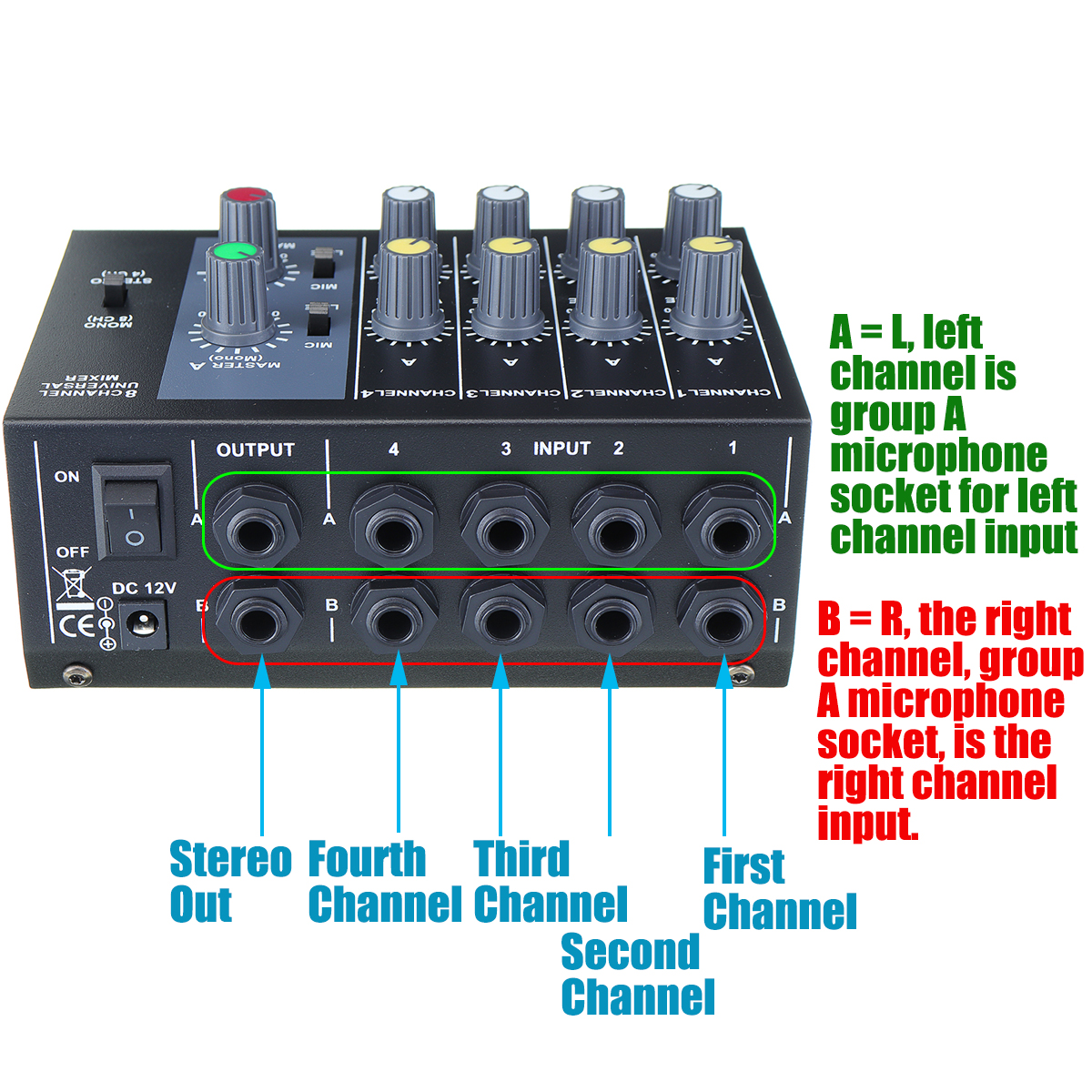 Mini Portable 8 Channel Audio Mixer Live Studio Audio Mixing Console ...