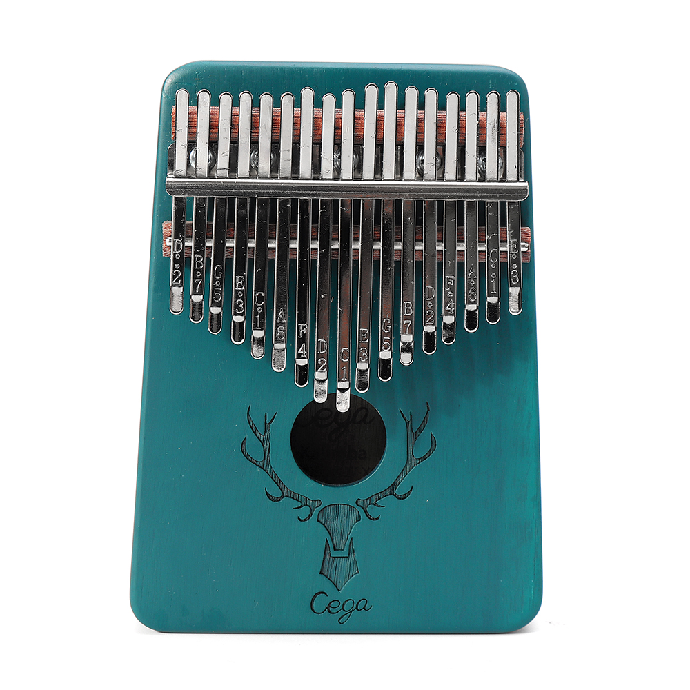 Cega 17 Key Acacia Kalimbas Mori's Deer Pattern Thumb Piano Finger Percussion with Tuning Hammer - Photo: 3