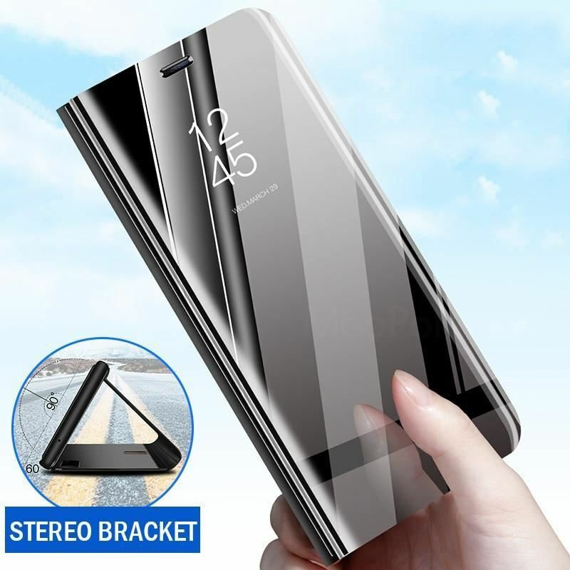 Bakeey Plating Mirror Window View Shockproof Flip Full Cover Protective Case for Xiaomi Redmi Note 8 2021