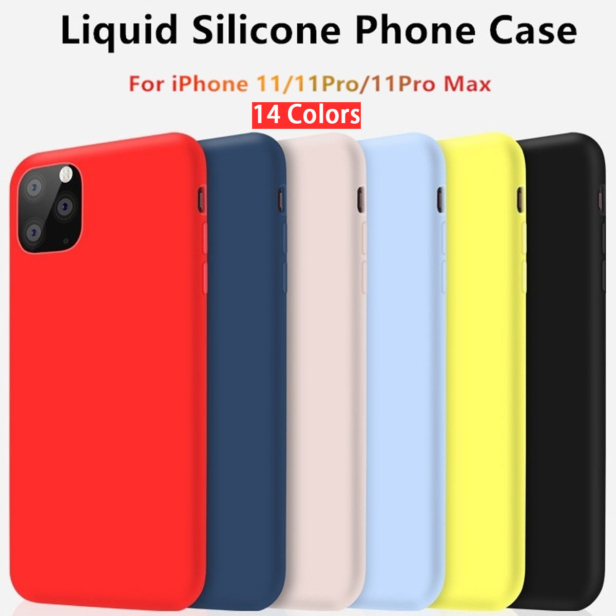 Bakeey Smooth Shockproof Soft Liquid Silicone Rubber Back Cover Protective Case for iPhone 11 Series