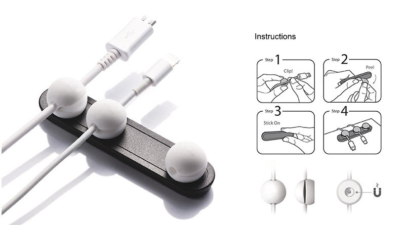 Bakeey R-004 Magnetic Multifunctional Wire Data Line Winder Earphone Cable Organizer Desktop Wire Control Management Clip for Mouse Earphone USB Cable