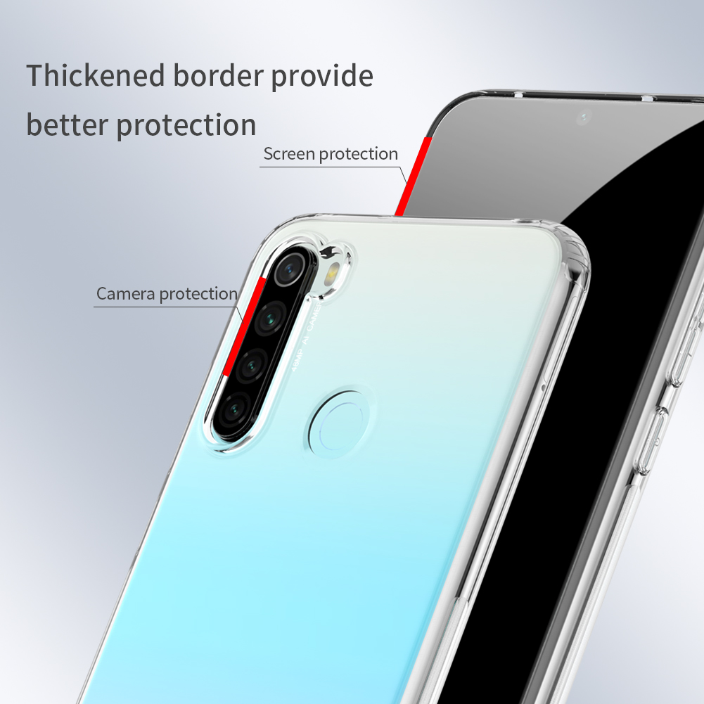 NILLKIN Crystal Clear Transparent Bumpers Shockproof Soft TPU Protective Case for Xiaomi Redmi Note 8 2021