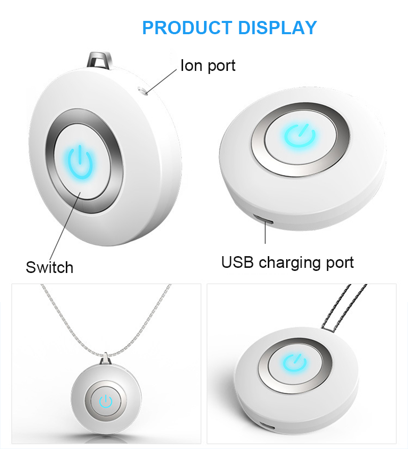 Bakeey Wearable Air Purifier Necklace Mini Portable USB Air Cleaner Negative Lon Generator Low Noise Air Freshener