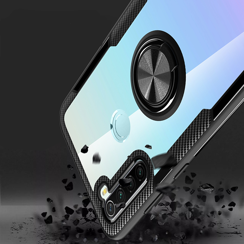 For Xiaomi Redmi Note 8 Case Bakeey 360° Adjustable Ring Holder Anti-slip Shockproof Transparent TPU Protective Case Non-original