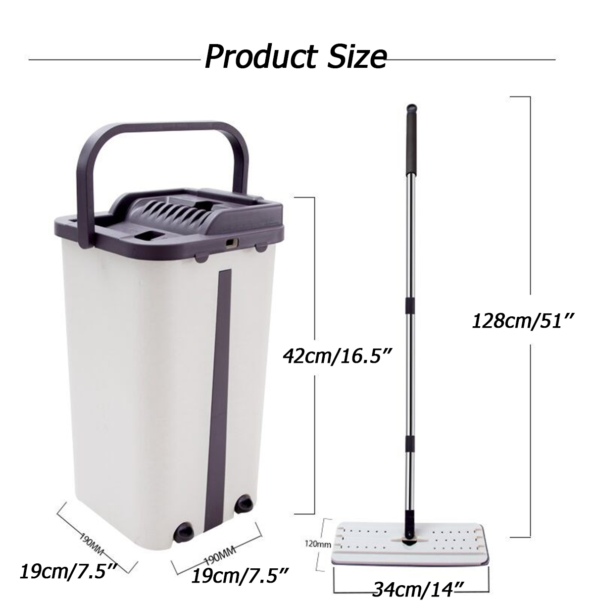 Stainless Steel Flat Squeeze Mop With Bucket Floor Dust Cleaning Microfiber Mops