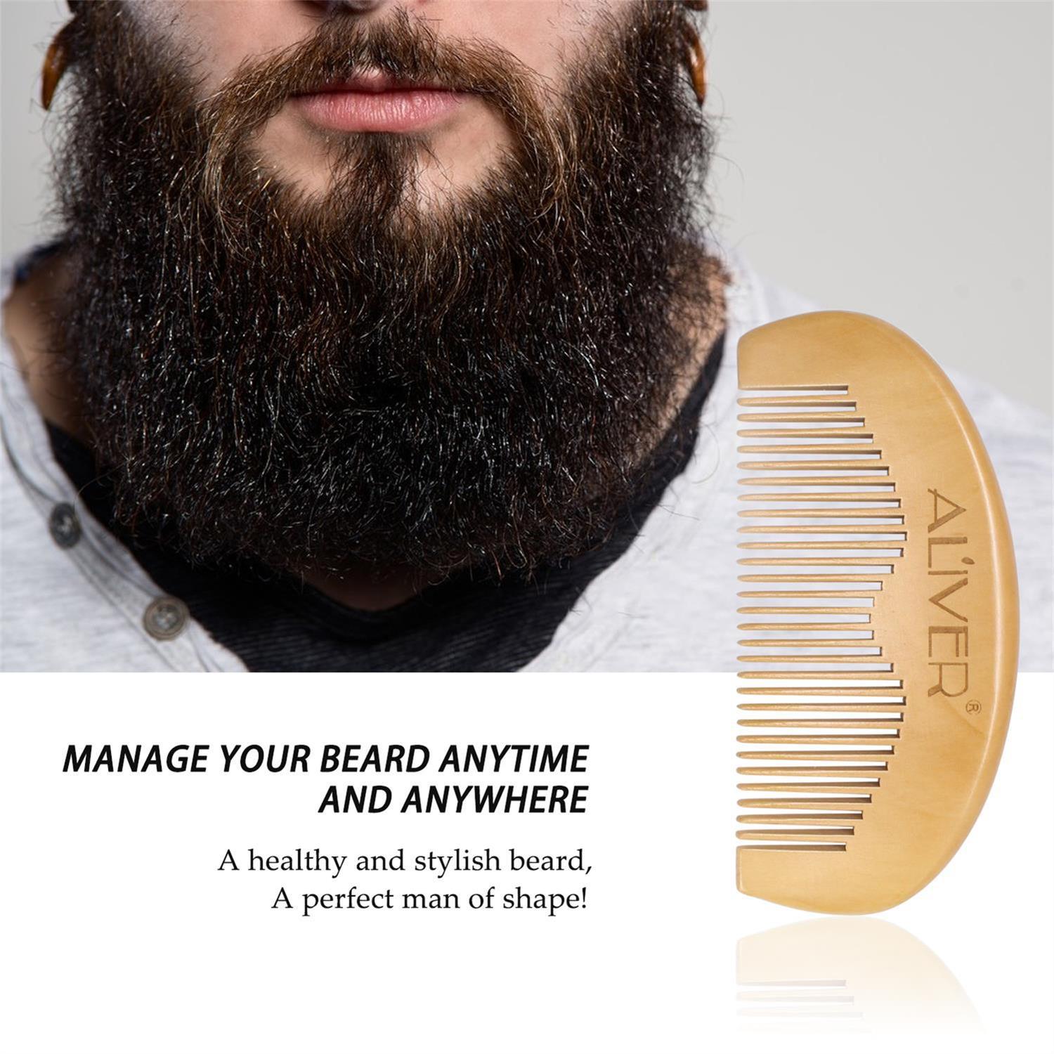 5Pcs Men's Beard Care Set Style Beard Comb Brush Oil Beard Washing Set