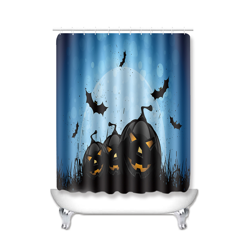 Halloween Shower Curtain Toilet Soft Velvet Non-slip Kitchen Mat Type 4
