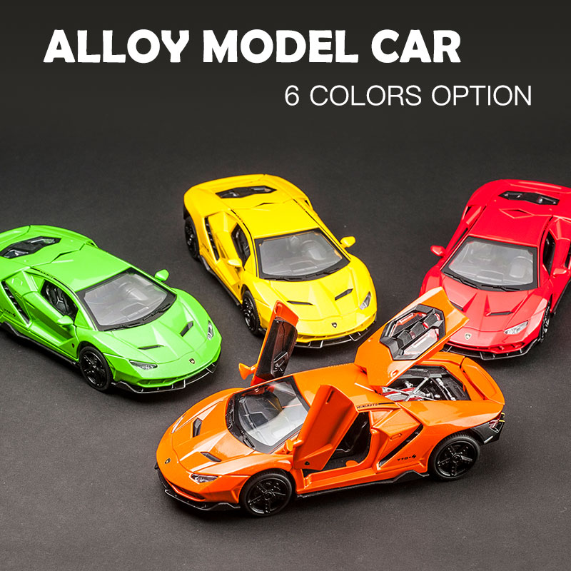 1:32 Alloy Centenario LP770 Multicolor Super Racing Car with Sound Light Diecast Model Toy for Children Gift - Photo: 2