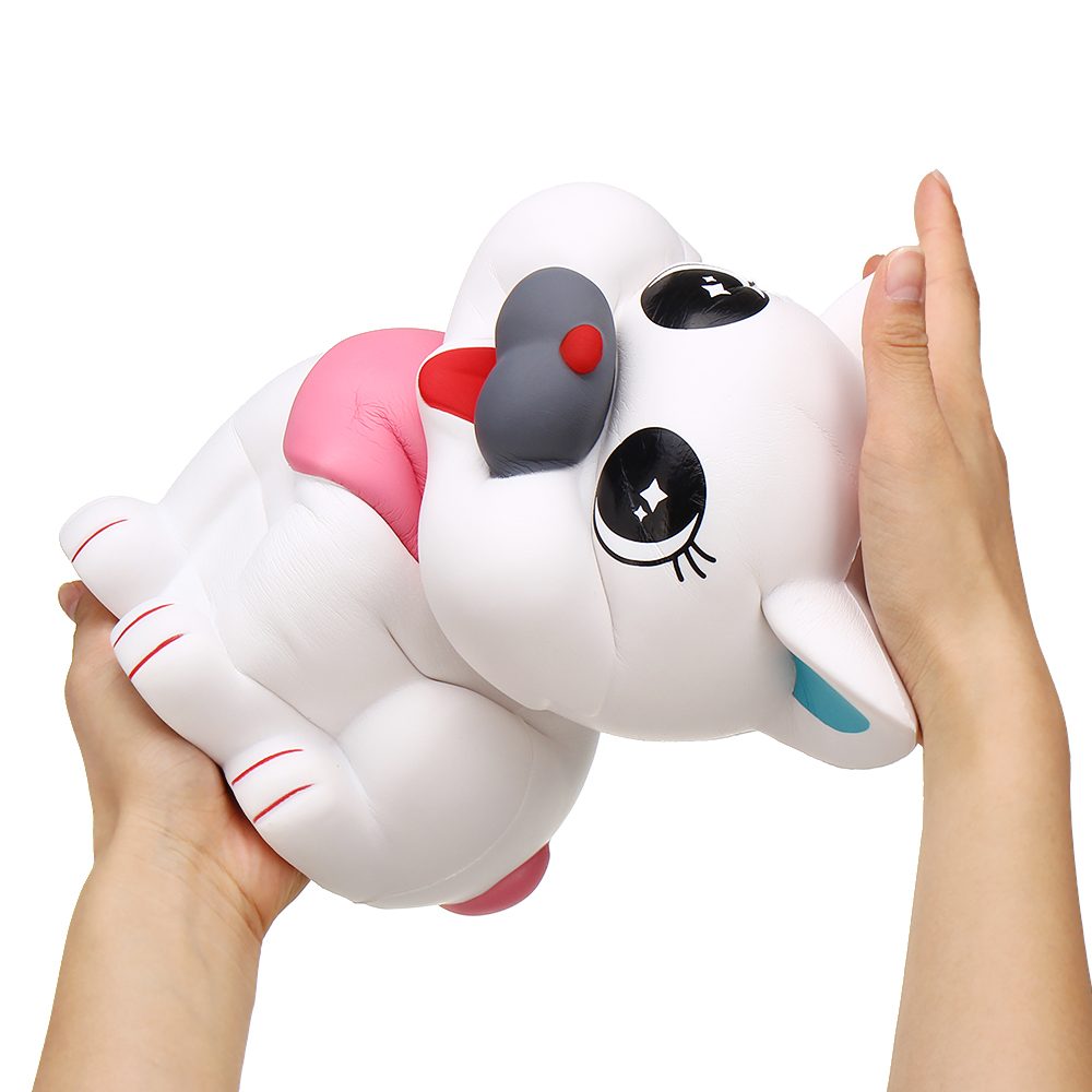29cm Giant White Scarf Dog Squishy Slow Rebound Decompression Simulation Toy with Bag Packaging - Photo: 8