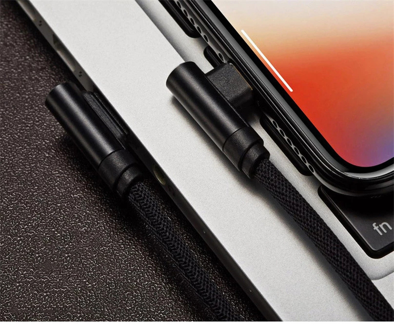 Bakeey 2.4A Dual 90 Degree Elbow Type C Micro USB Fast Charging Data Cable For MI8 MI9 HUAWEI Oneplus 7 Pocophone F1 S10 S10+